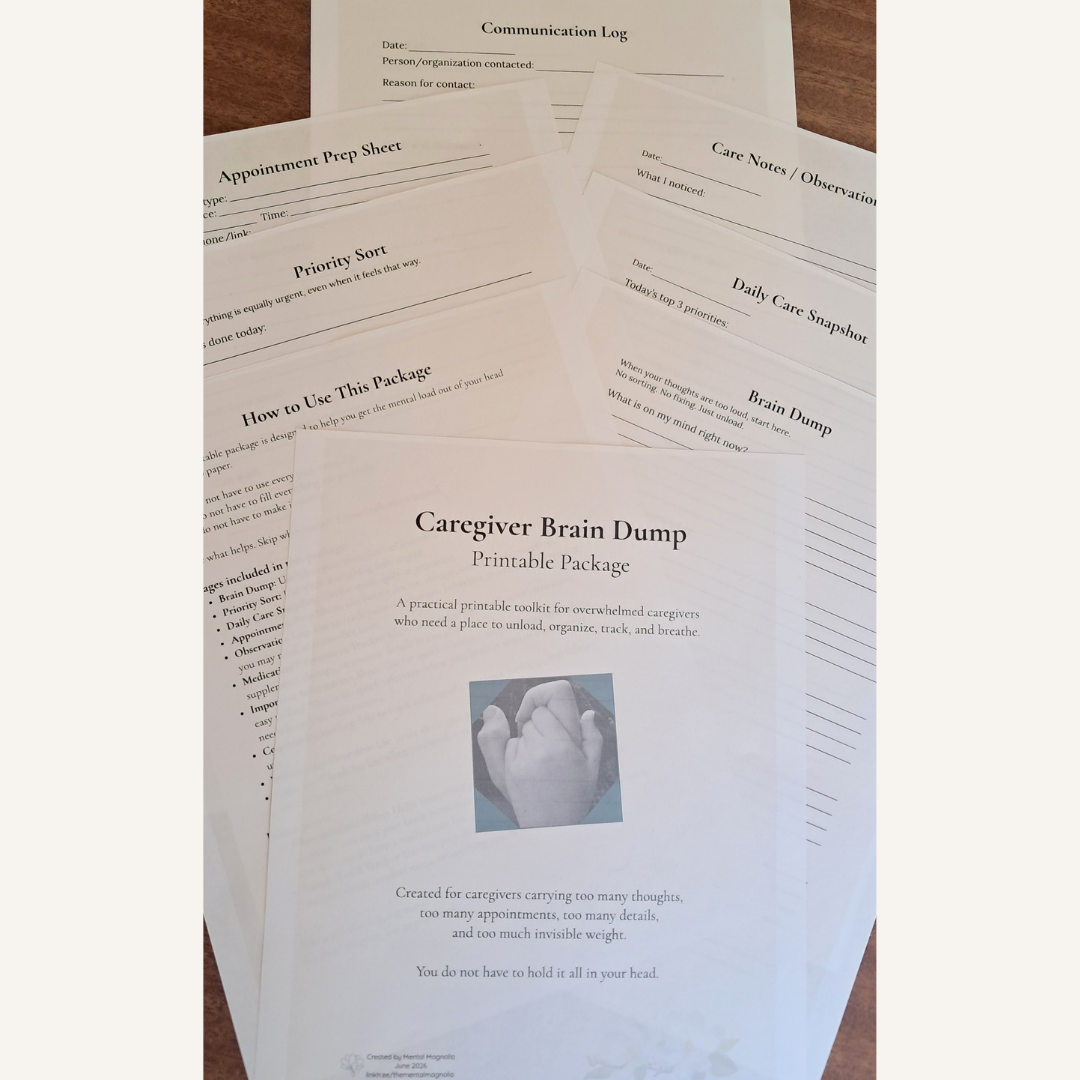 Caregiver Brain Dump Printable