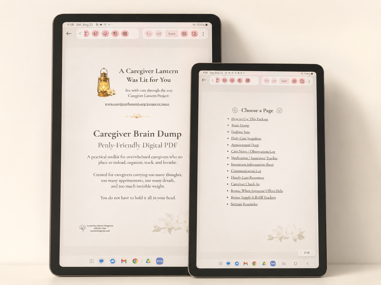 Caregiver Brain Dump Digital Package