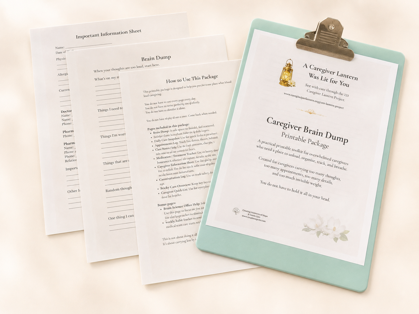 Caregiver Brain Dump Printable Package